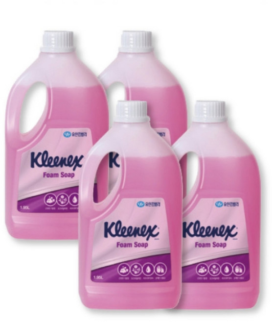 크리넥스 폼타입 핸드워시 로즈라일락향 1.95L X 4개 업소용 손세정제