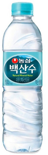 농심 백산수 500ml x 20개 생수 유라벨 야외활동 미네랄워터 용천수 백두산 화산암반