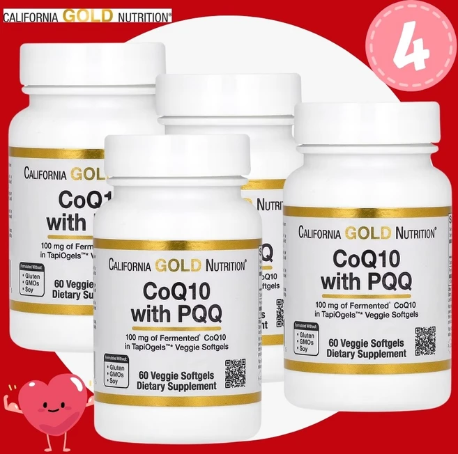 CGN 유비퀴논 PQQ 코엔자임 큐텐 CoQ10 코큐텐 100mg 60정 4개 - 쿠팡