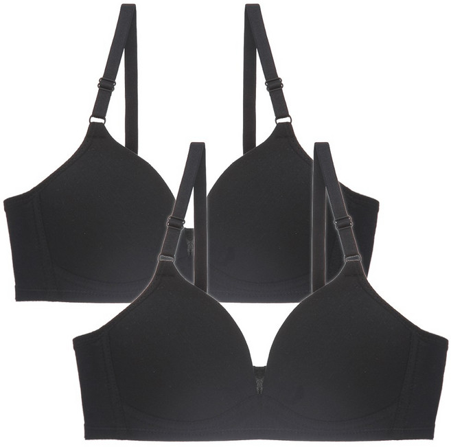 엘라운지 데일리 코튼 노와이어 저중심브라 2매세트