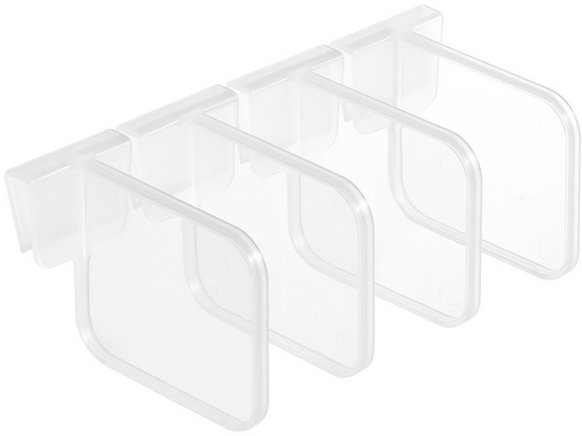 가정용 냉장고 정리 칸막이 4개입 다용도 자유조절 스냅형 수납함 구분 칸막이, 화이트 /4개입