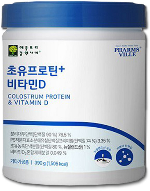 초유 프로틴 플러스 비타민디 저분자 유청 단백질, 1개, 390g