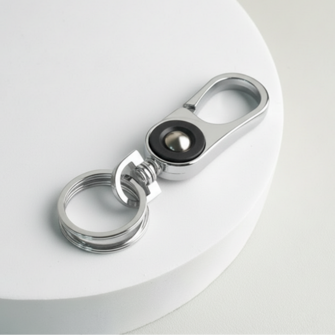 차량용 키홀더 열쇠고리 분실방지 걸이형 카라비너, 실버, 1개