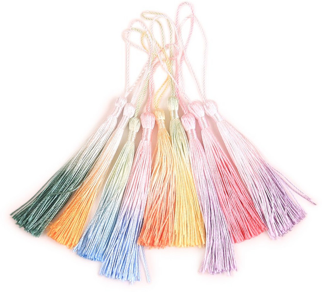 전통수술 투톤 컬러랜덤 노리개 미니 장신구줄 복주머니 장식 선물 포장 명절 공예 만들기 태슬