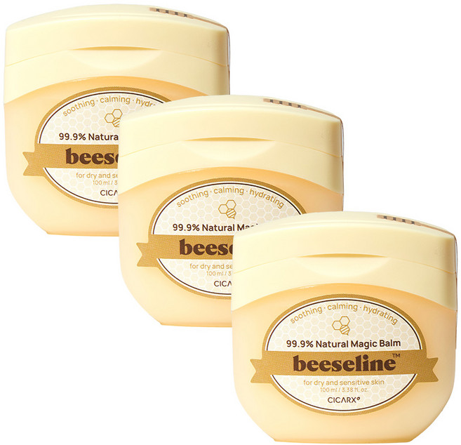 시카알엑스 꿀 바세린 비세린 내추럴 매직 밤 2X 천연 바세린, 3개, 100ml