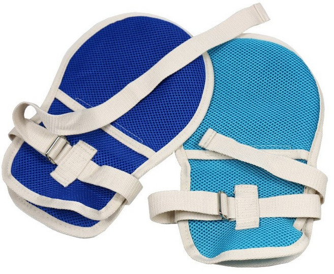 DLi 치매장갑 MK-8101 손목억제대 간병용품, 하늘색, 1개