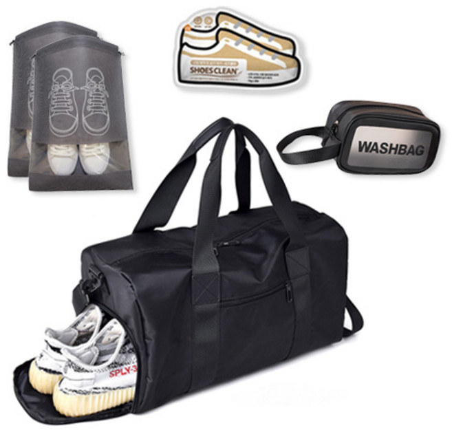 일상HO감 몸튼튼 가방튼튼 헬스가방 운동가방+브랜드키링 set