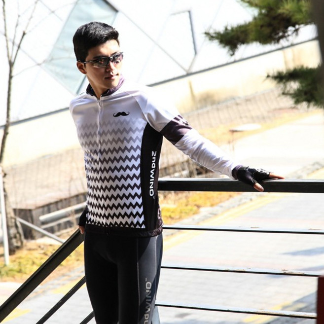 세컨윈드 젠틀맨 긴팔저지+패드바지 자전거의류세트