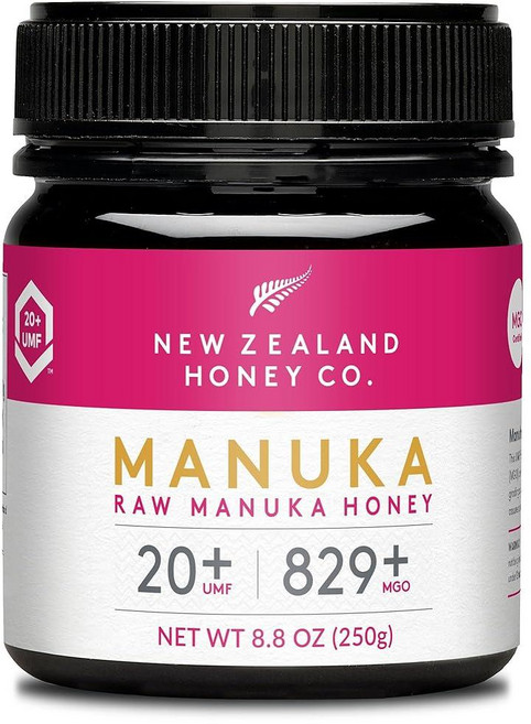 New Zealand Honey Co. Raw Manuka Honey UMF 20+ / MGO 829+ | UMF 인증 | 499g(17.4온스) | 순수 생 꿀, 8.8oz (250g)