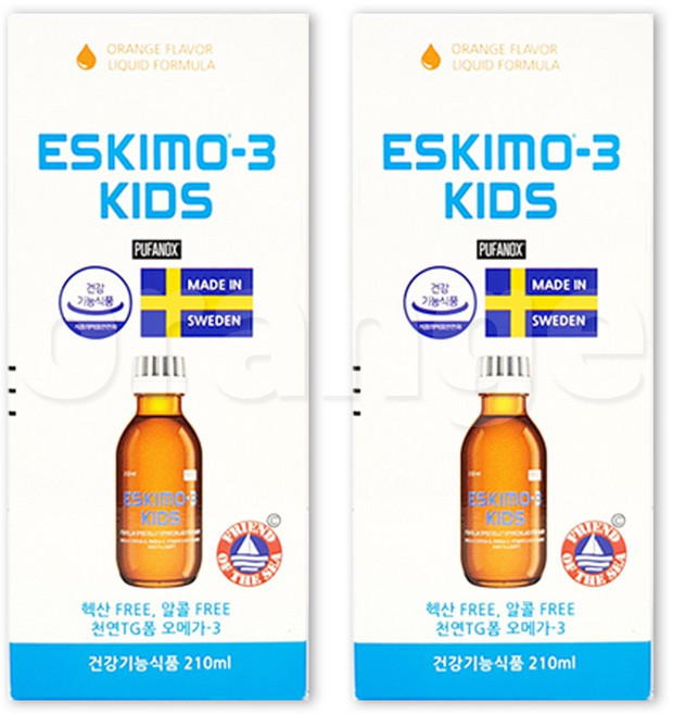 에스키모-3 키즈 오메가-3 오렌지향, 2개, 210ml
