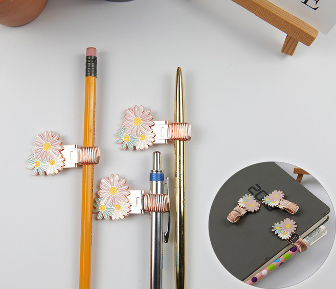 클립형 펜홀더 데이지 책상 연필꽂이