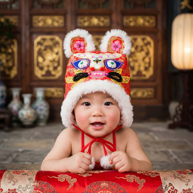 抓周 毛虎帽 祥龍款 送抓周證書