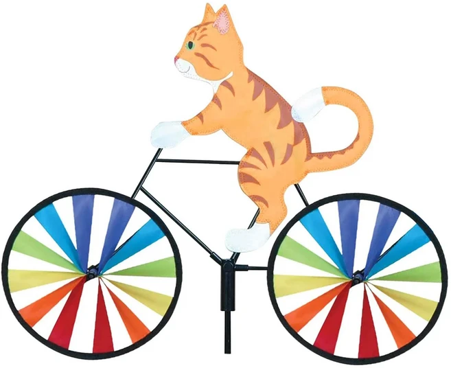 풍향계 정원장식 바람개비 동물 라이딩 자전거 풍차 혁신적인 만화 고양이 개 바람 스피너 마당 예술 장식 정원 휴대용 2024, 01) C