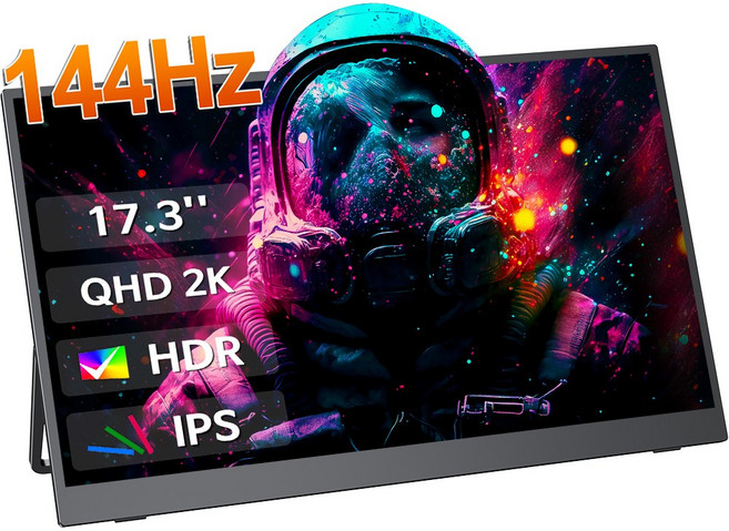에비크 43.94cm QHD 144Hz 17''휴대용 모니터 2K DEX 게임용 포터블 모니터, M173K03, 43.9cm
