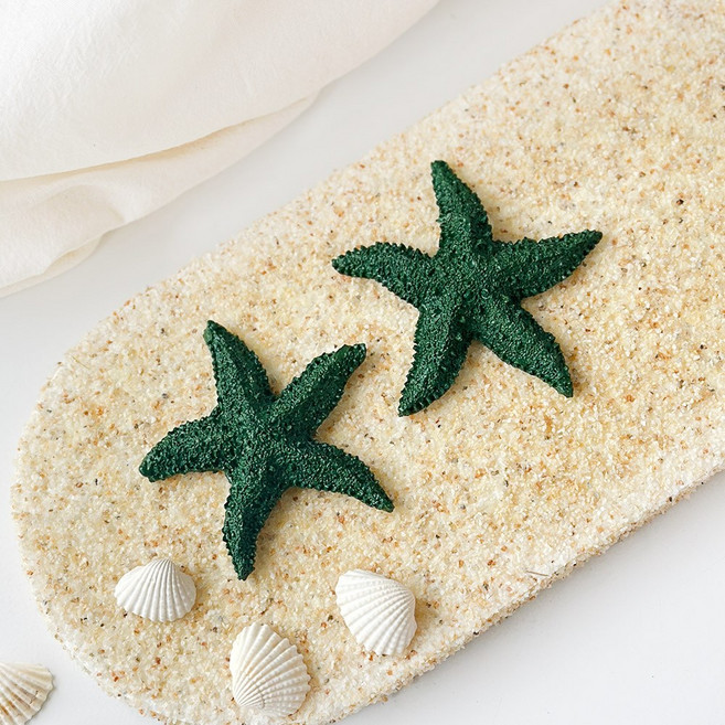 8색상 컬러 불가사리 2개 세트 여름 소품 조개 모형 장식, 그린 2p