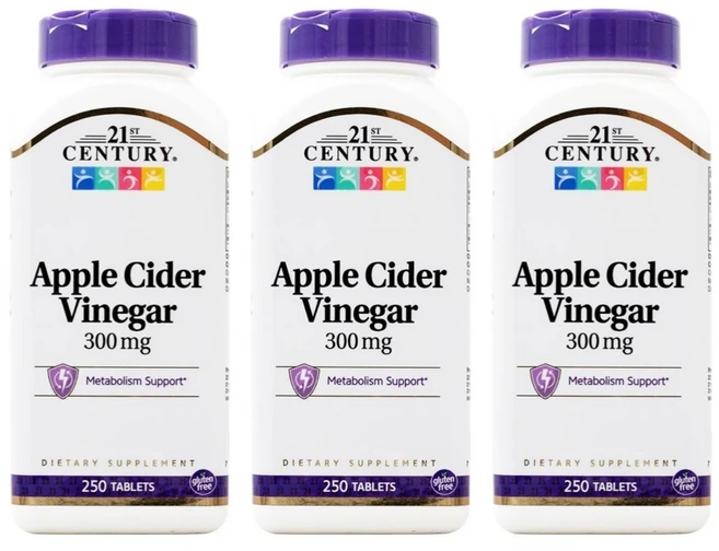21st Century Apple Cider Vinegar 21세기 센트리 애플 사이다 식초 신진대사 300mg 250정, 3개 - 쿠팡