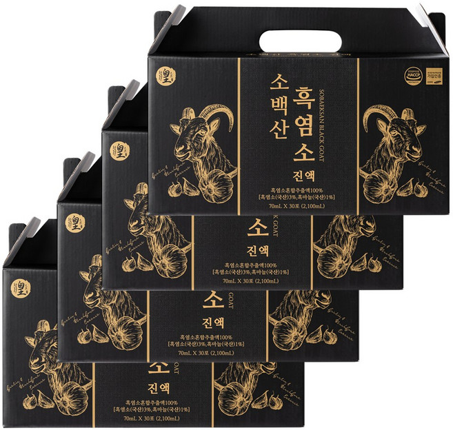 국내산 소백산 흑염소진액 환절기 기력회복 (4개월분) 70ml 120포, 120개