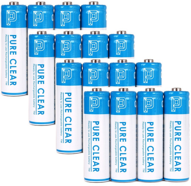 퓨어클리어 AA 2500mAh 충전지 16알 케이스포함 건전지 배터리, 4개입, 4개