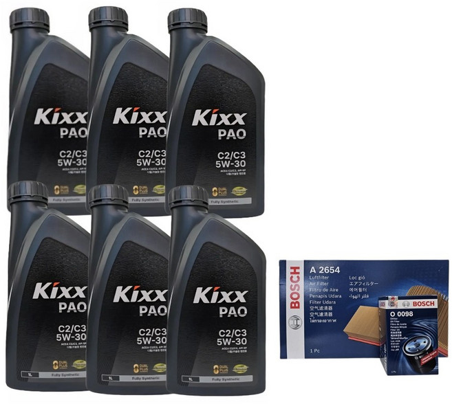 올뉴투싼 TL 1.7 디젤 엔진오일세트 킥스 파오 5W30 6L O0098-A2654, 1개