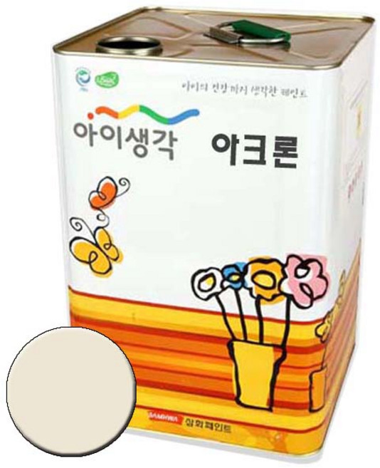 삼화페인트 아이생각 수성아크론 광택 수성페인트, 1개, 18L, 에크루 유광