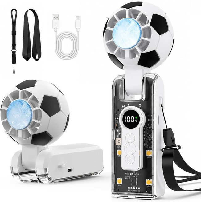 Sartyee Handheld Turbo Fan with Ice Cooling 5 Speed Battery Rechargeable 접이식(공간활용) 4-Mode LED Ligh, Sartyee Handheld Turbo Fan wit