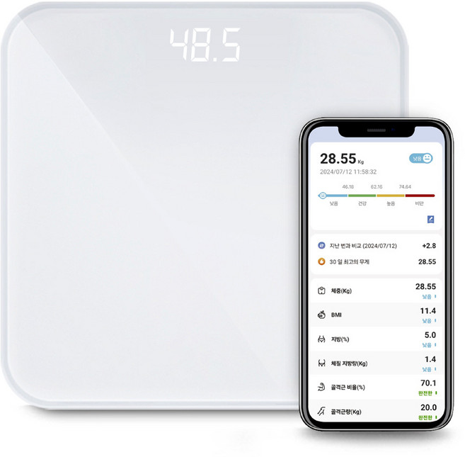 아이디오 가정용 인바디 체중계 블루투스 체지방측정 화이트, 1개