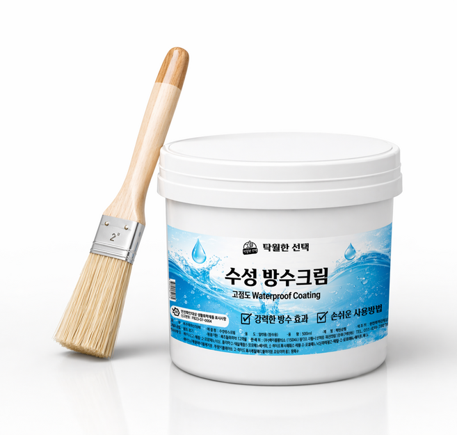 탁월한선택 고농축 투명 방수제 (고점도 타입) + 전용 붓 SET, 500ml, 1개