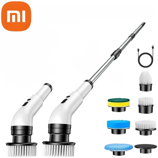 전기청소브러시 주방 설거지 브러시 욕실 청소 브러시 방수 다가능 전동 브러쉬 여러 기능을 갖춘 Xiaomi, 01 6in1