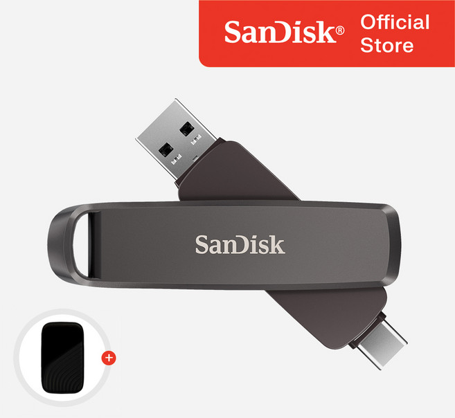 샌디스크 외장SSD Extreme Pro Dual SDDDE1 USB C타입 OTG 고성능 대용량 + 파우치 패키지, 메탈그레이, 2TB