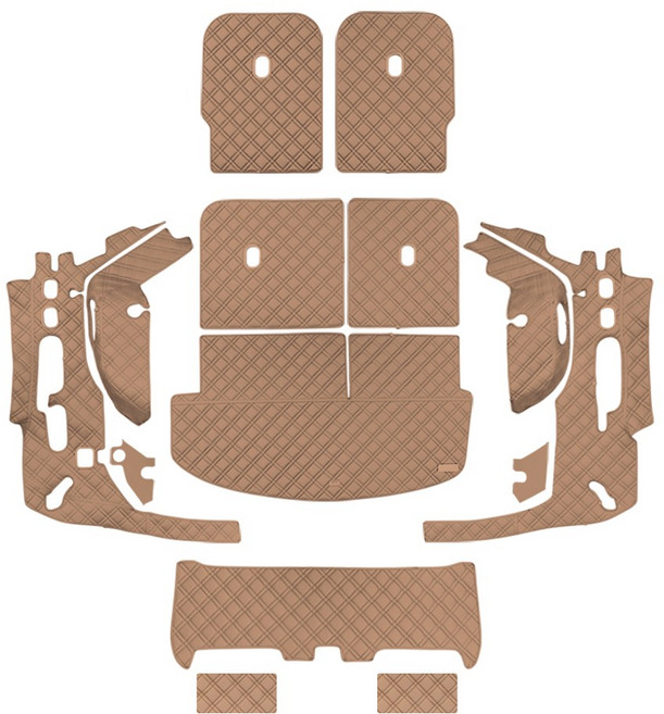 루젠 디 올 뉴 팰리세이드 LX3 트렁크매트 차박 풀커버, 브라운, 디 올 뉴 팰리세이드 7인승(자동 폴딩)