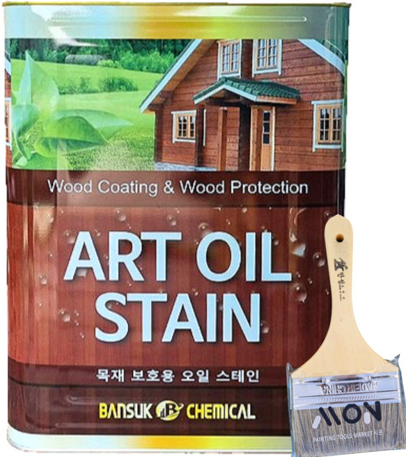 어서와마켓 오일스테인 오일스텐 나무 니스 데크 방부목 페인트 목재오일스테인, 투명, 1개, 18L