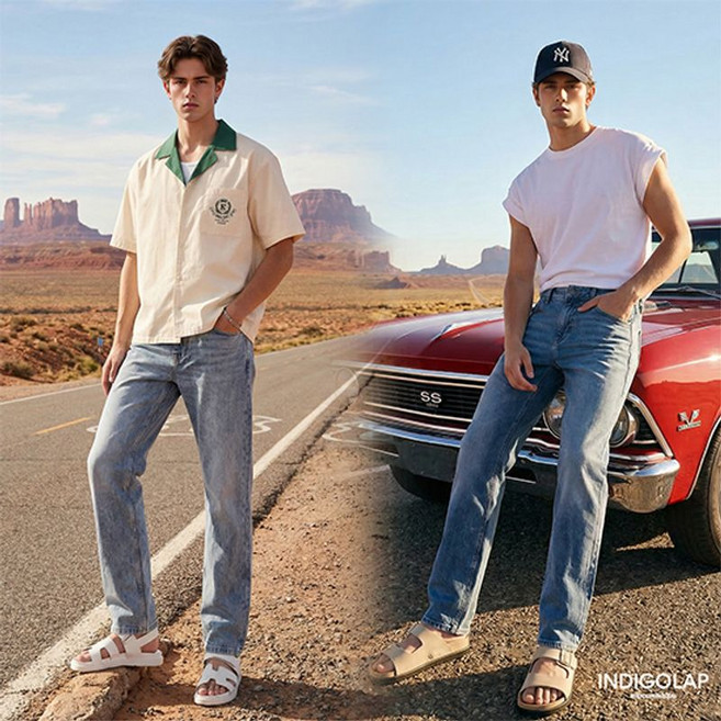 인디고랩 남성 썸머핏 데님 팬츠