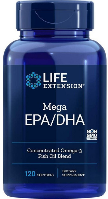 LIFE EXTENSION EPA&DHA魚油軟膠囊, 120顆, 1罐