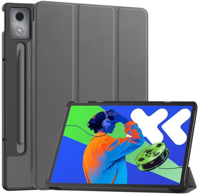 Smart For Lenovo Idea Tab Pro Case TB373FU Trifold Hard Cover For Xiaoxin Pad Pro 2025 12.7 TB375FC, 02 Lenovo Idea Tab Pro, 05 그레이