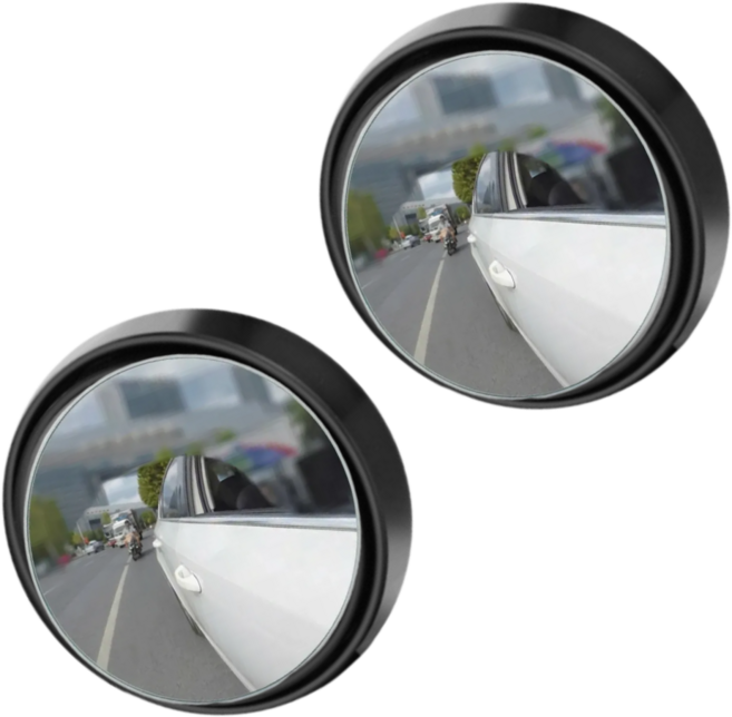 아롱달 협력업체 사이드 미러 보조 거울 동글 동글 하고 각도도 조절되는 거울 사각지대 안녕, 1개, 시크한 블랙 2개 세트