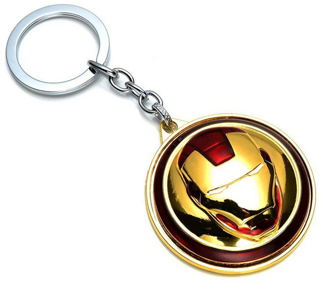 BAFC1857 어벤져스 굿즈 아이언맨 키 링 가능 회전 크리에이티브 알로이 키 홀더, 1개, C