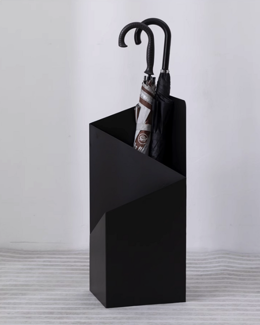 인테리어 우산꽂이 까페 호텔 사무실 현관 로비 홈인테리어 집들이선물 센스있는 깔끔한 디자인 철제 2단 우산 꽂이, 블랙, 1개