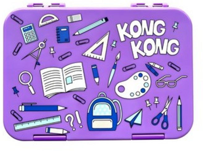콩콩 미니 그래픽 1단 도시락, 스카이블루, 1개