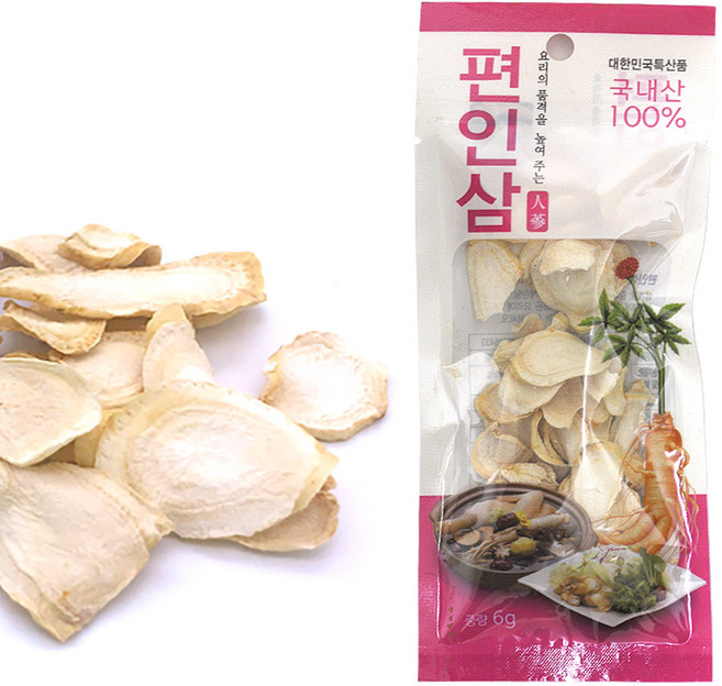 코리아인삼 편인삼 6g 건삼 말린인삼 건조인삼 인삼 삼계탕재료, 1개