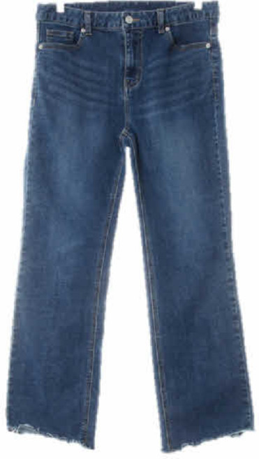 3727 에잇세컨즈 진청 데님 사선커팅크롭진 [L]