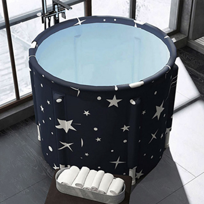 실내 이동식 가정 반신욕기휴대용 안심사우나 일인 간이 튜브 원형 욕조, 1개