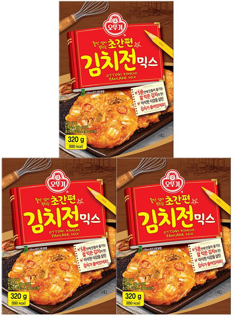 오뚜기 초간편 김치전 믹스, 320g, 3개
