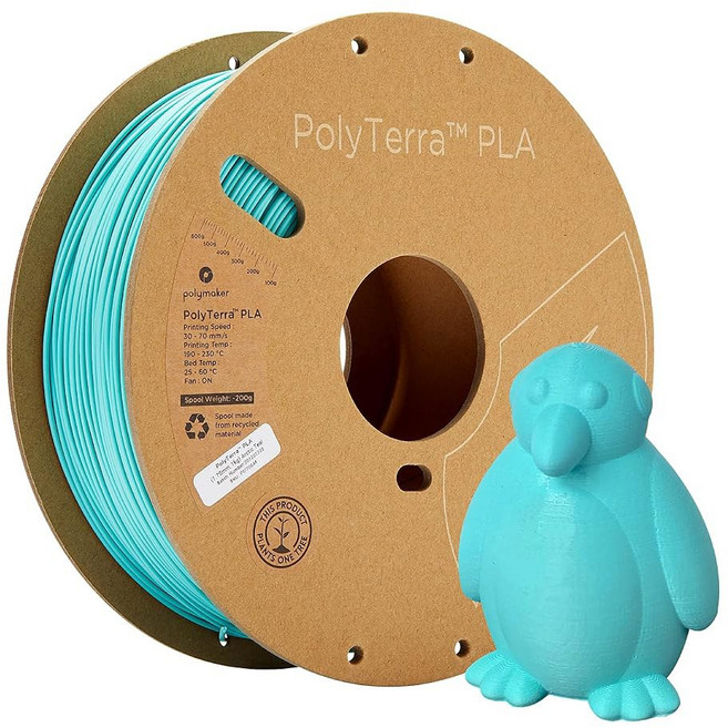 폴리메이커 매트 PLA 필라멘트 라바 레드 1.75mm 1kg 3D 프린팅 필라멘트 폴리테라 프린터, Charcoal Black_Polylactic Acid