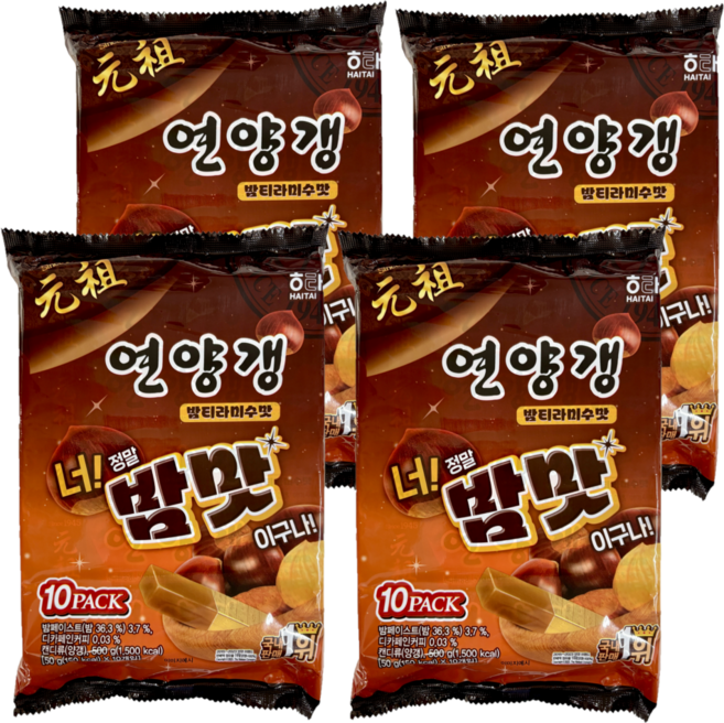 해태제과 연양갱 밤티라미수맛, 4개, 500g