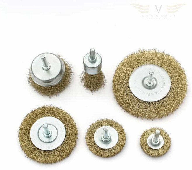 우동할매 쇠브러쉬 전동드릴용 브러쉬 6종세트 라운드생크