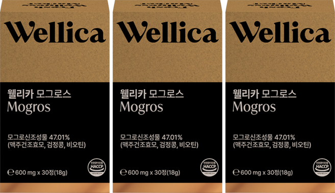 웰리카 모그로스 프리미엄 독일 맥주효모 비오틴 판토텐산, 3개, 30정