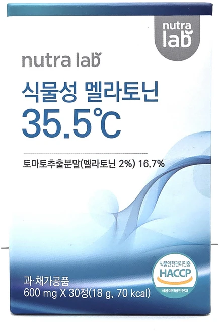 뉴트라랩 식물성 멜라토닌 35.5도 600mg x30정 1박스, 30정 - 쿠팡