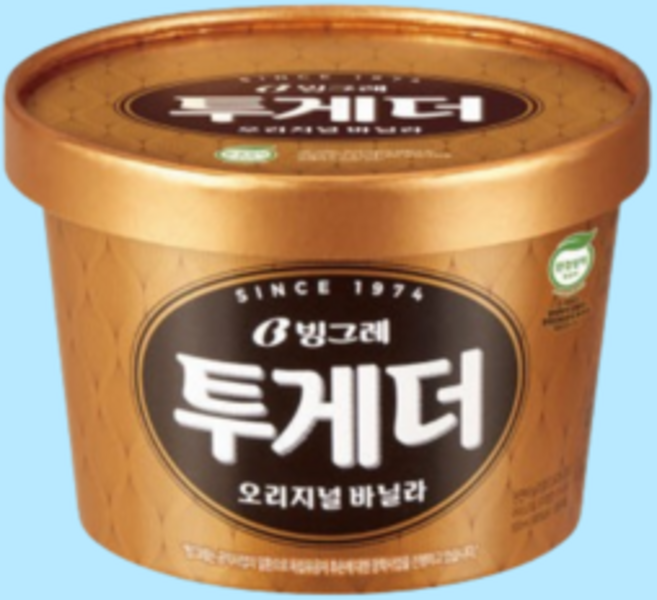 빙그레 투게더 오리지널 바닐라 2개 + 스트로베리 2개 아이스크림