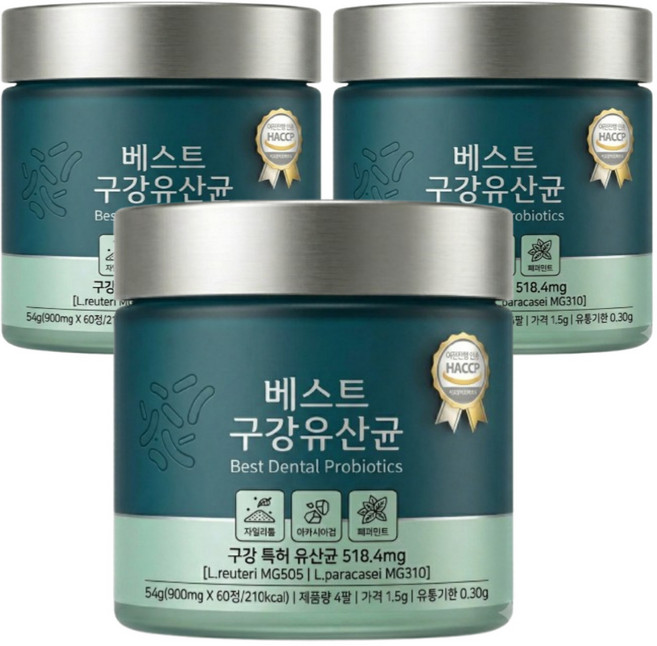 데일리 구강유산균 식약청인증 에이치딜리버리 /닥터파이토 덴티백 구강 유산균 M18 12구매시 증정, 3개, 30회분