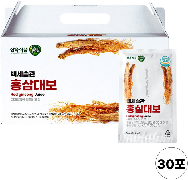 삼육 백세습관 홍삼대보, 1박스, 2.1L